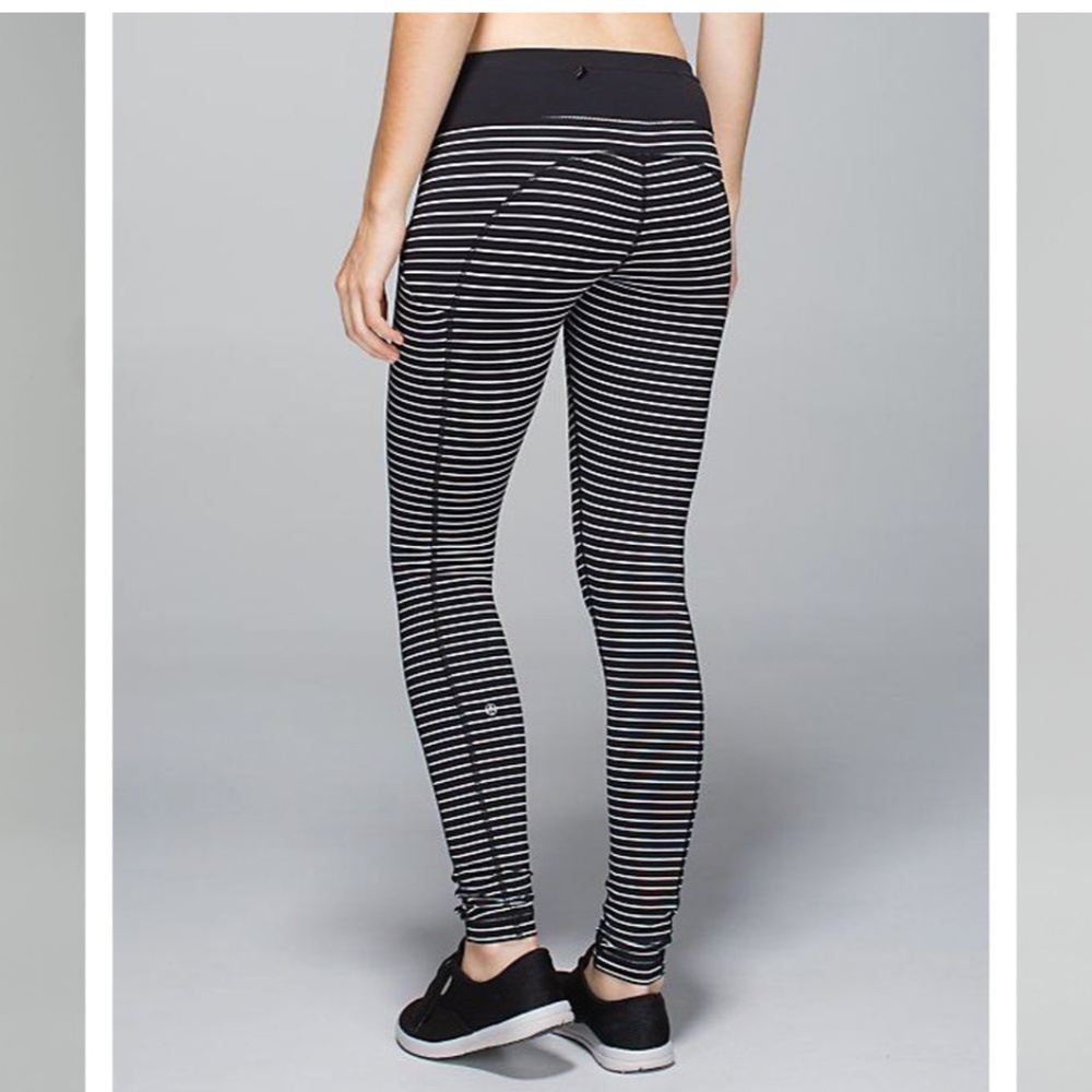 Lululemon Speed Tight Parallel Stripe Black & White Size 6